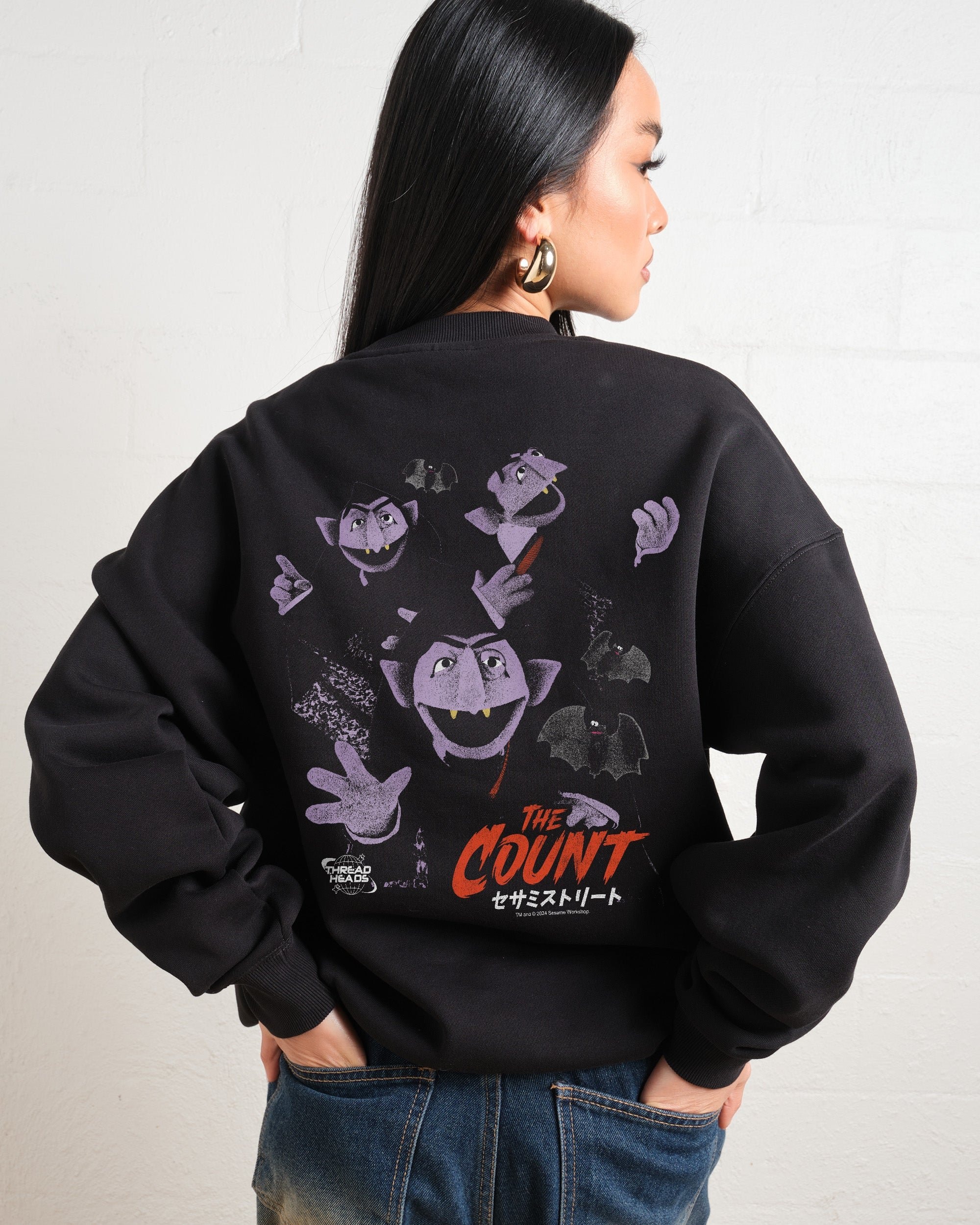 Japan Count Front and Back Sesame Street Unisex Sweatshirt 340gsm Cotton-Poly Blend