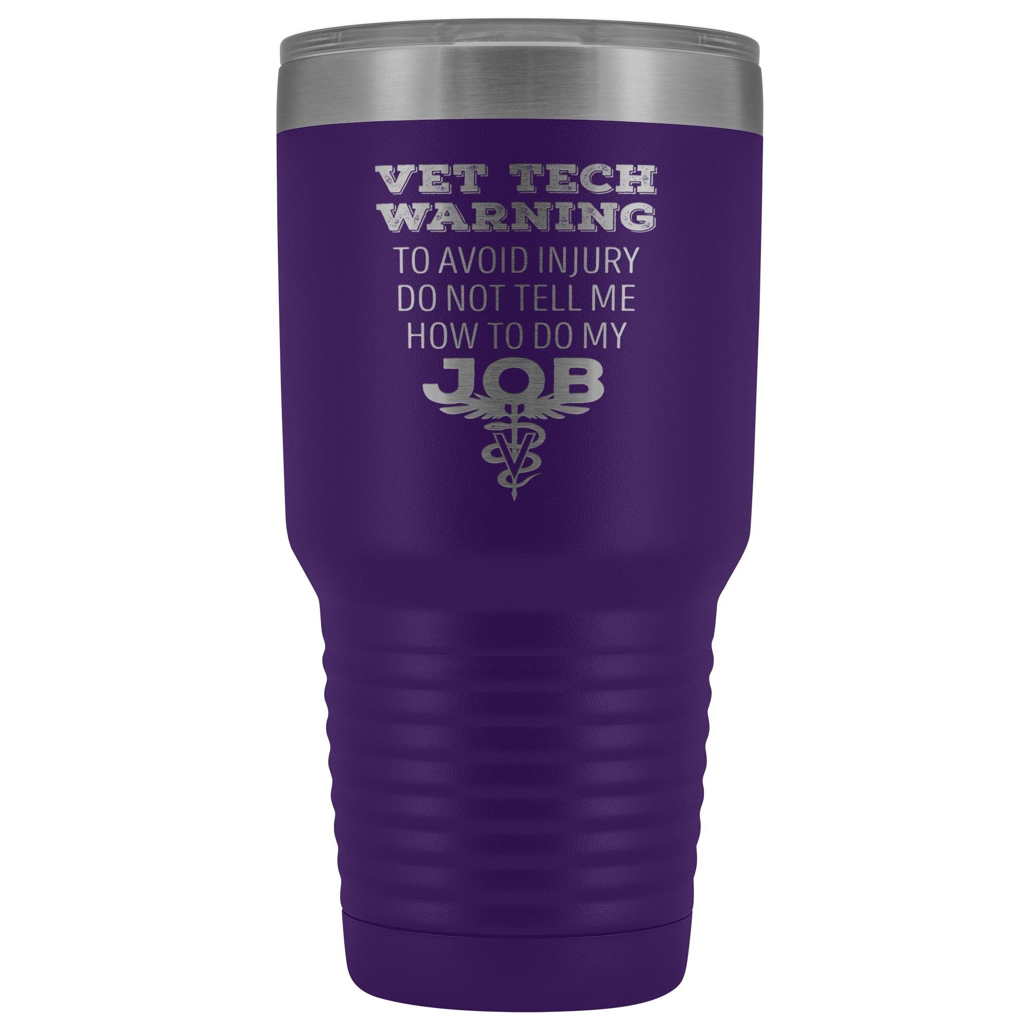 Vet Tech Warning 30oz Polar Camel Vacuum Tumbler Stainless Steel Insulated