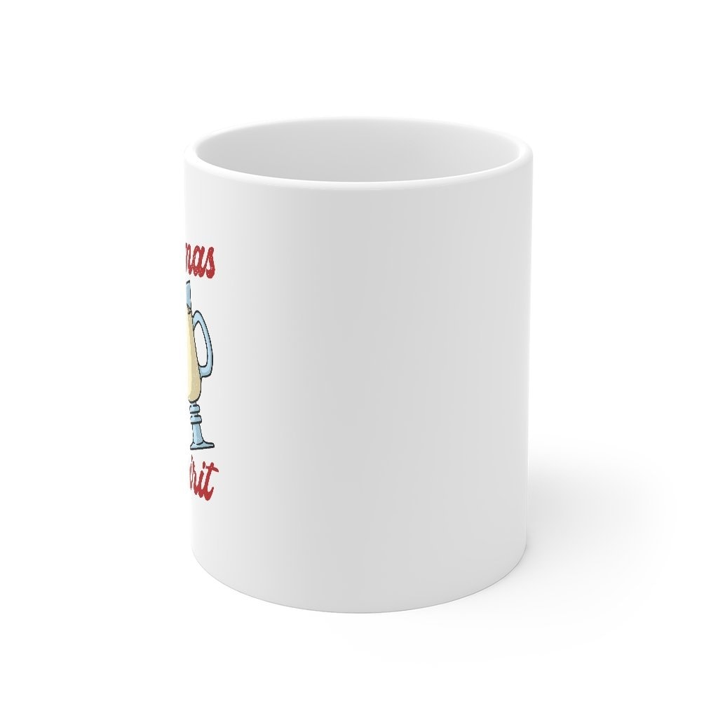 Full of Christmas Spirit Ceramic Coffee Mug - White 11oz Holiday Design