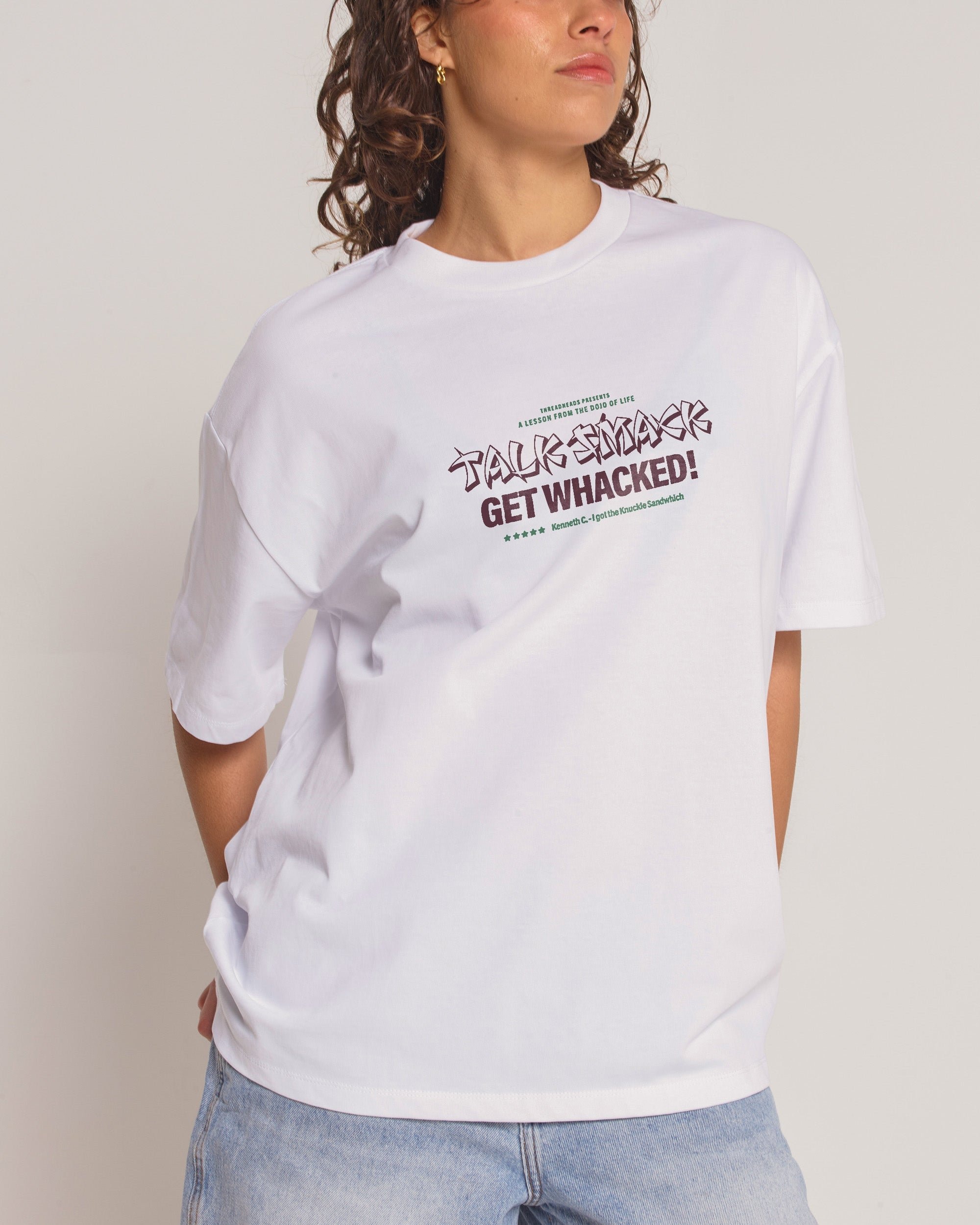 Talk Smack Oversized Graphic Tee - Unisex 90s Boxy Fit 100% Combed Cotton