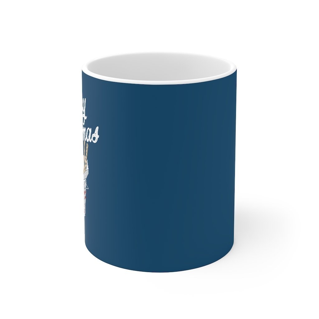 Merry Christmas Takeout Coffee Mug - White Ceramic Holiday Mug