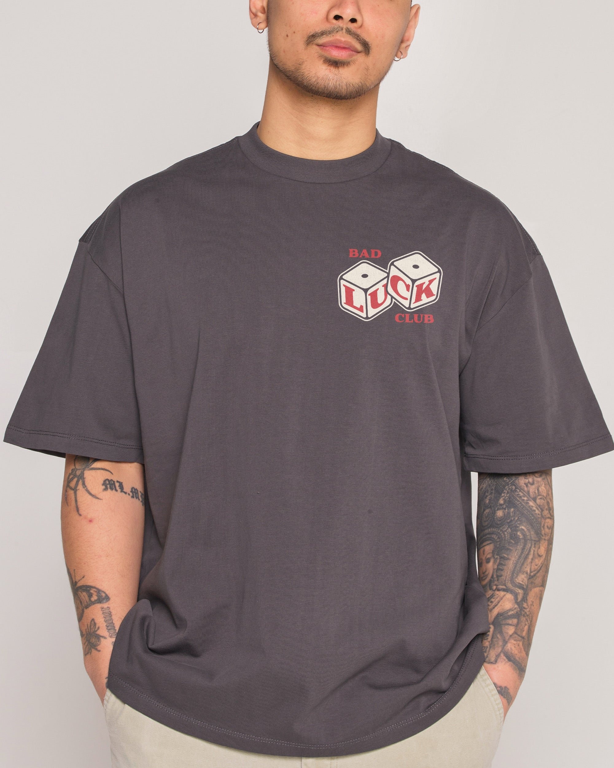 Bad Luck Club Oversized Tee - Threadheads Unisex 90s Graphic T-Shirt