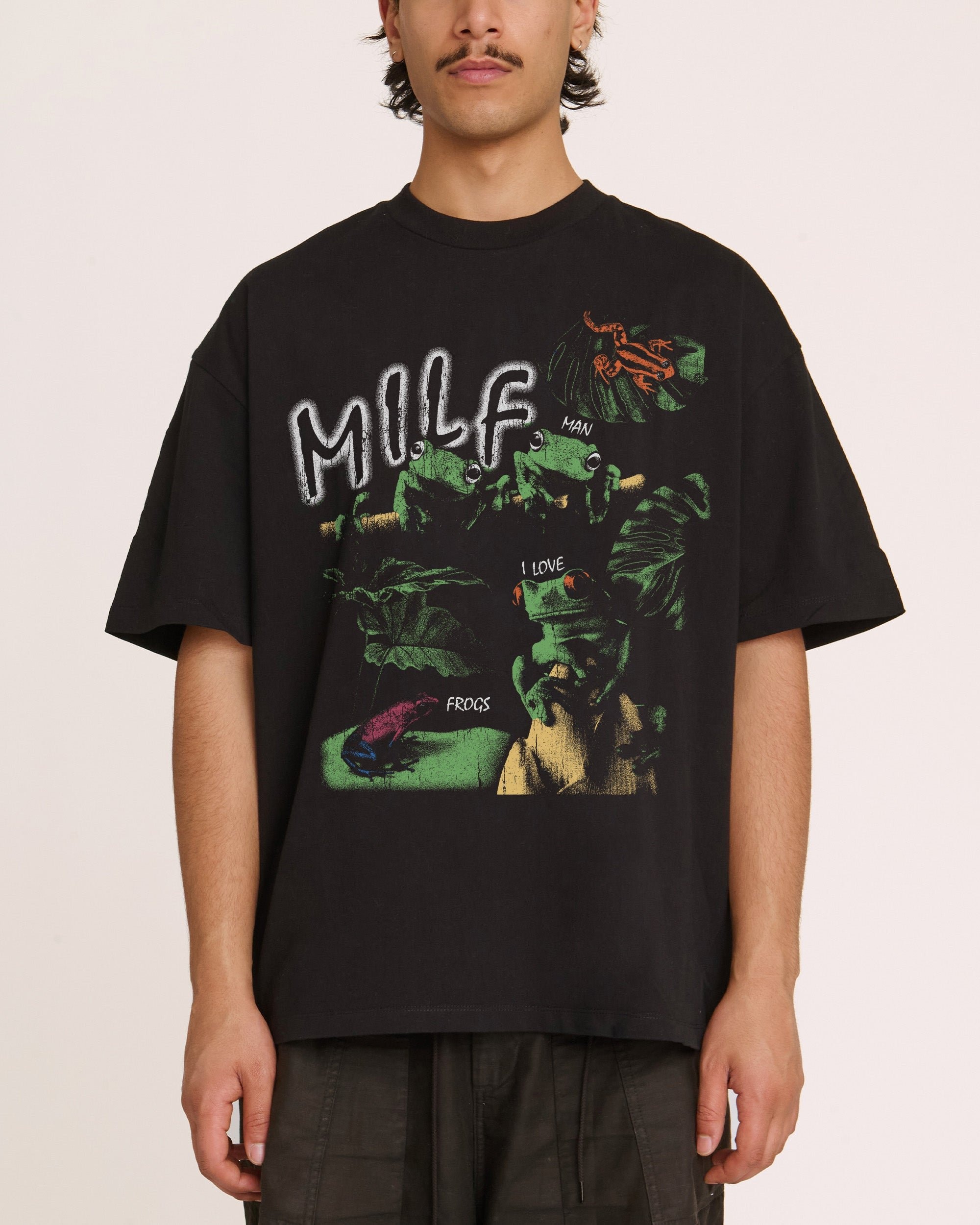 Man I Love Frogs Jungle Edition Oversized Graphic Tee - Unisex 100% Combed Cotton