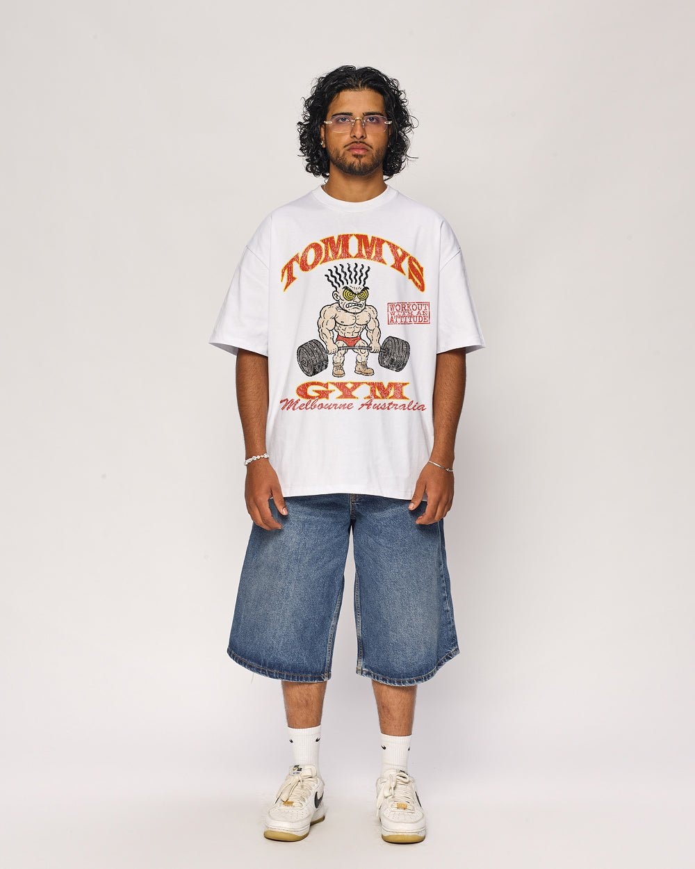 Tommy���s Gym Oversized Graphic Tee - Unisex 90s Boxy Fit 100% Combed Cotton