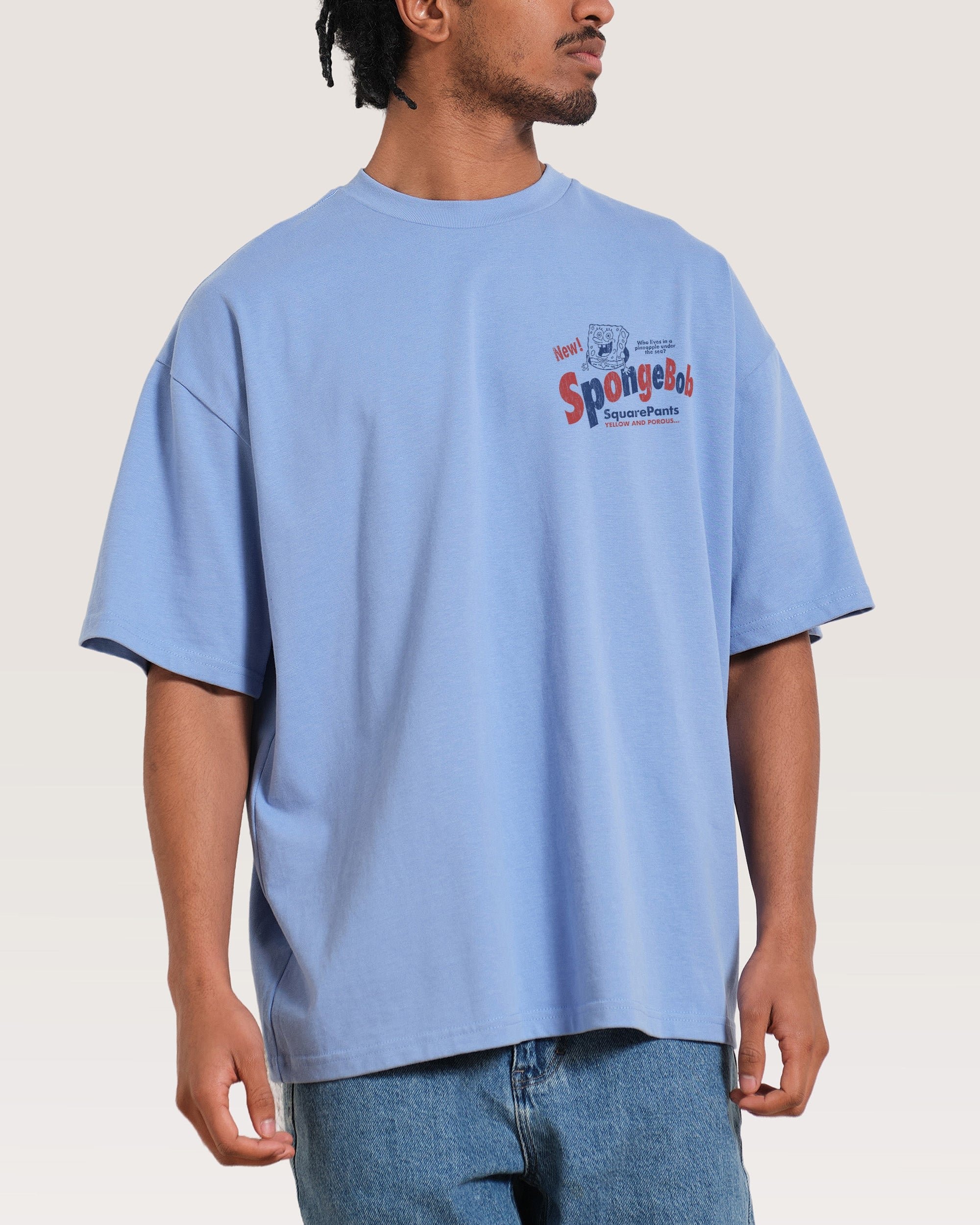 SpongeBob Bob Oversized Graphic T-Shirt - Unisex 100% Combed Cotton Heavyweight Tee
