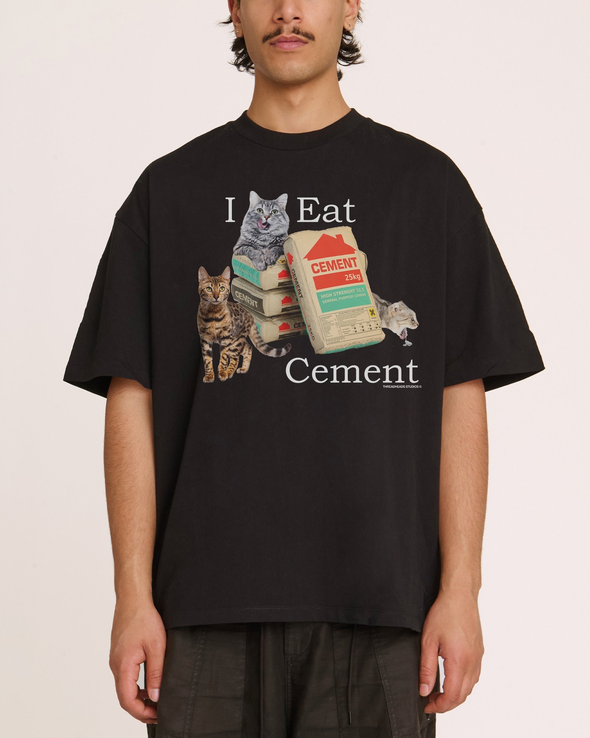 I Eat Cement Oversized Graphic Tee - Unisex 100% Combed Cotton Heavyweight T-Shirt