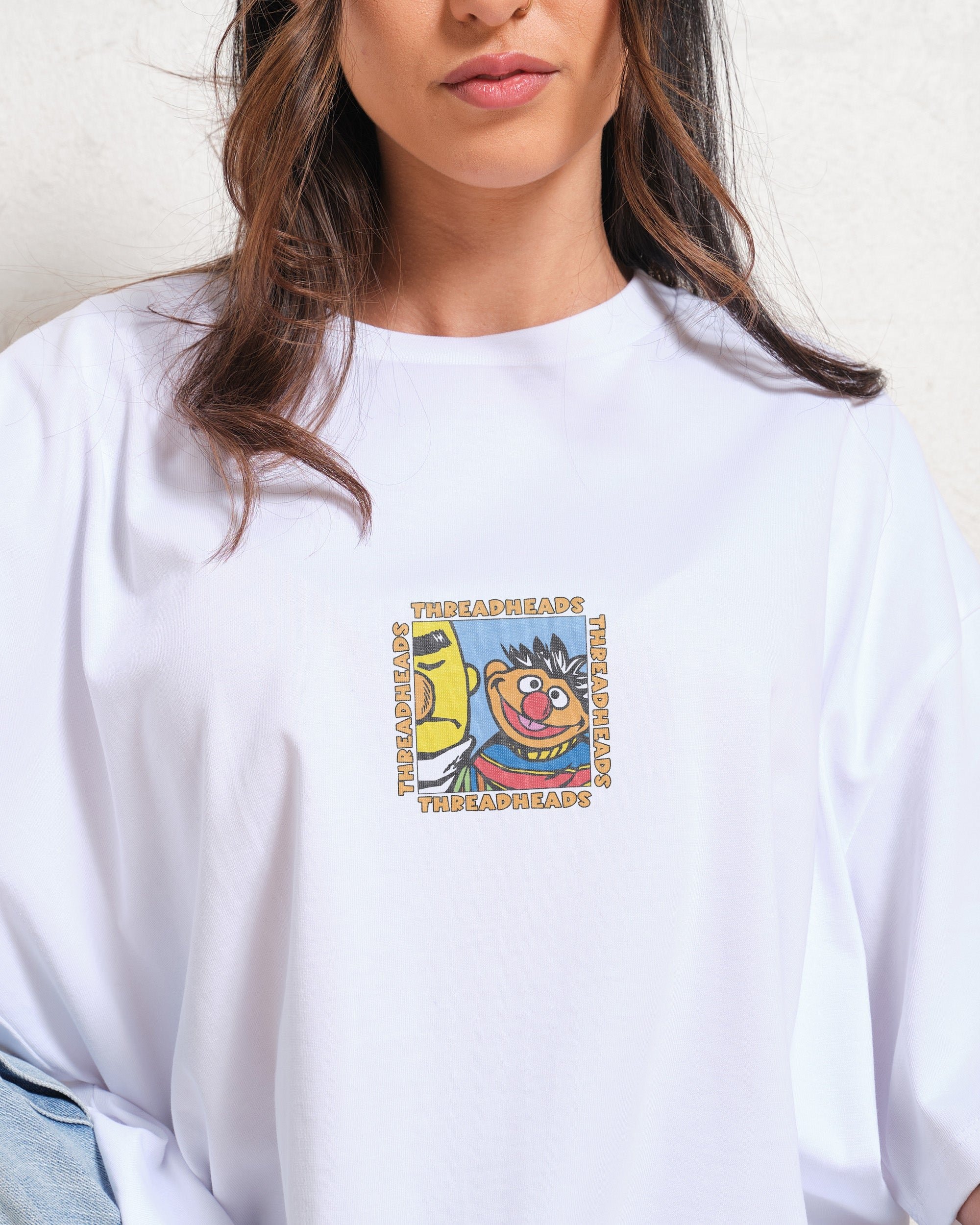 Bert and Ernie Driving Me Bananas Oversized Graphic T-Shirt - Unisex 90s Boxy Fit
