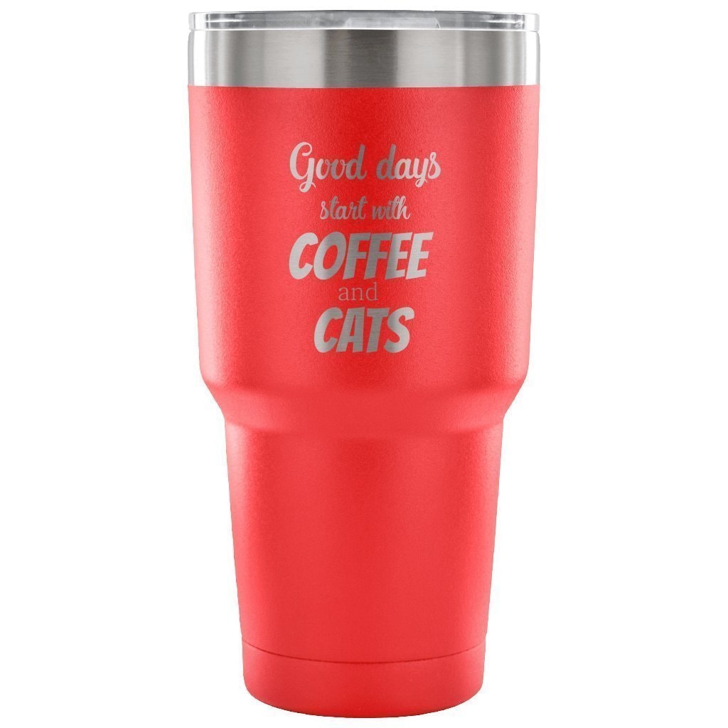 Coffee and Cats 30oz Vacuum Insulated Tumbler for Veterinarians
