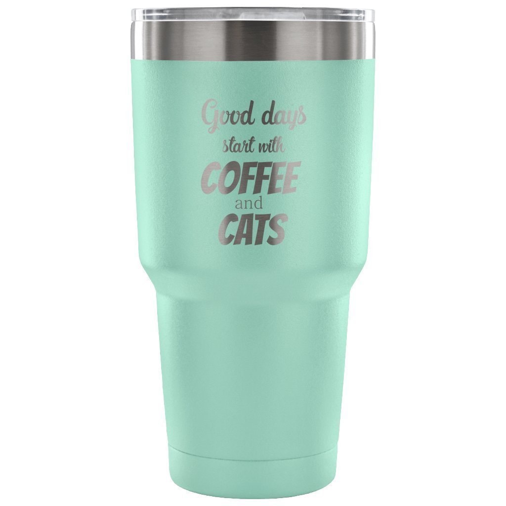 Coffee and Cats 30oz Vacuum Insulated Tumbler for Veterinarians