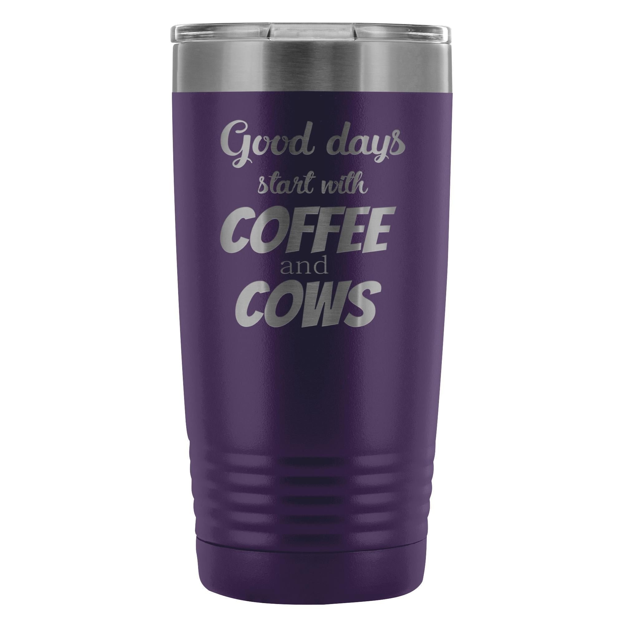 Coffee and Cows 20oz Vacuum Tumbler - Polar Camel Double Wall Insulated Stainless Steel