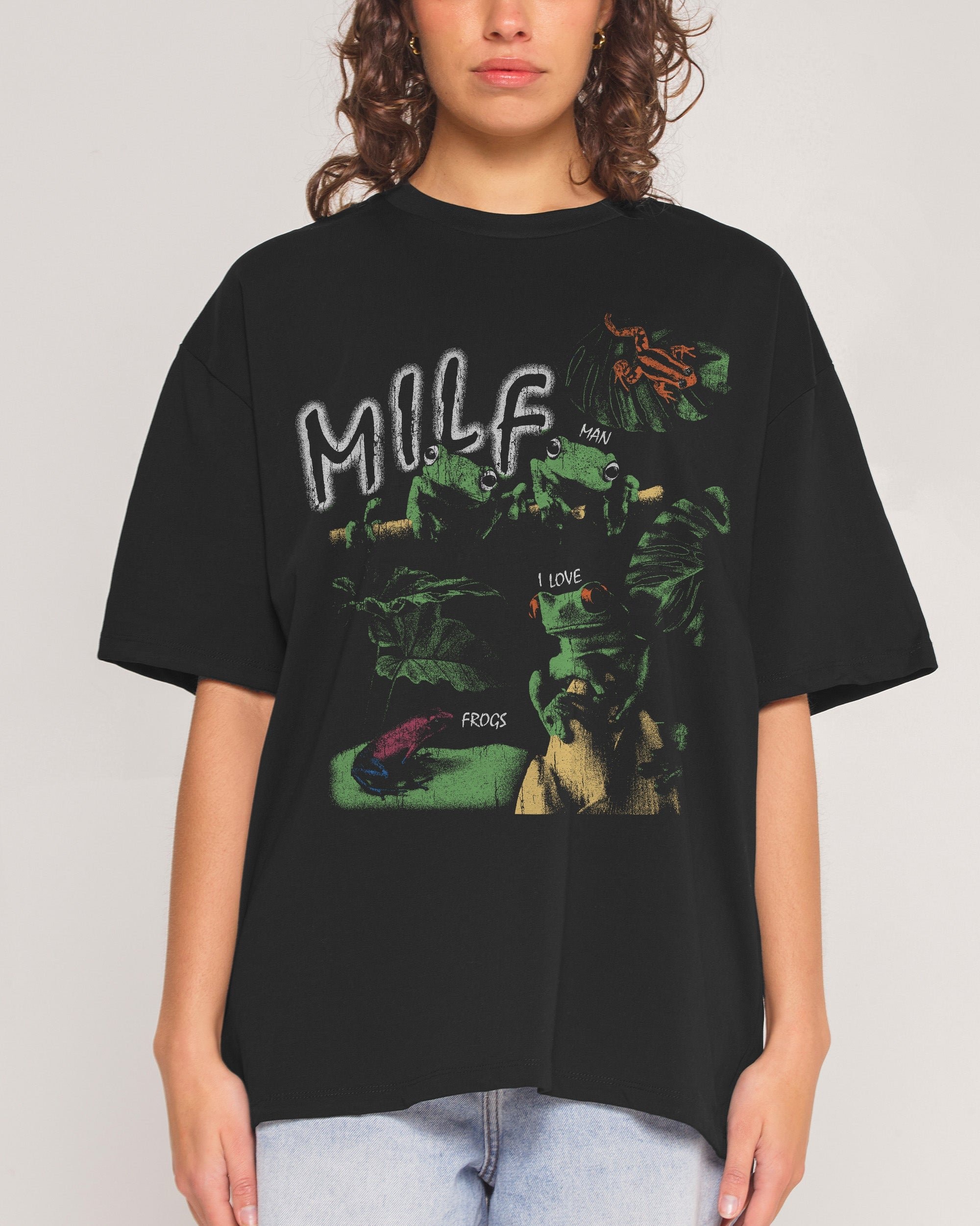 Man I Love Frogs Jungle Edition Oversized Graphic Tee - Unisex 100% Combed Cotton